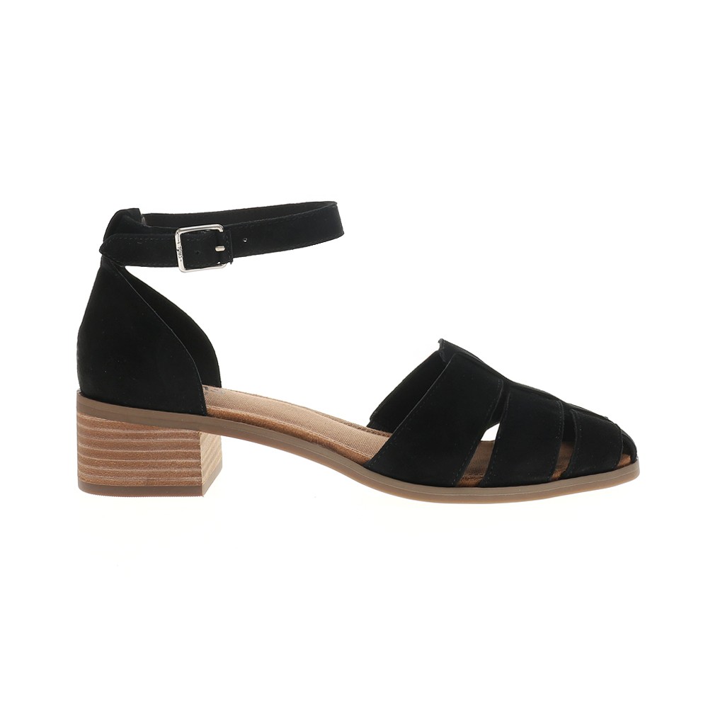 TOMS Jaclyn Black Fisherman Block Heel Sandals for Women 10022520