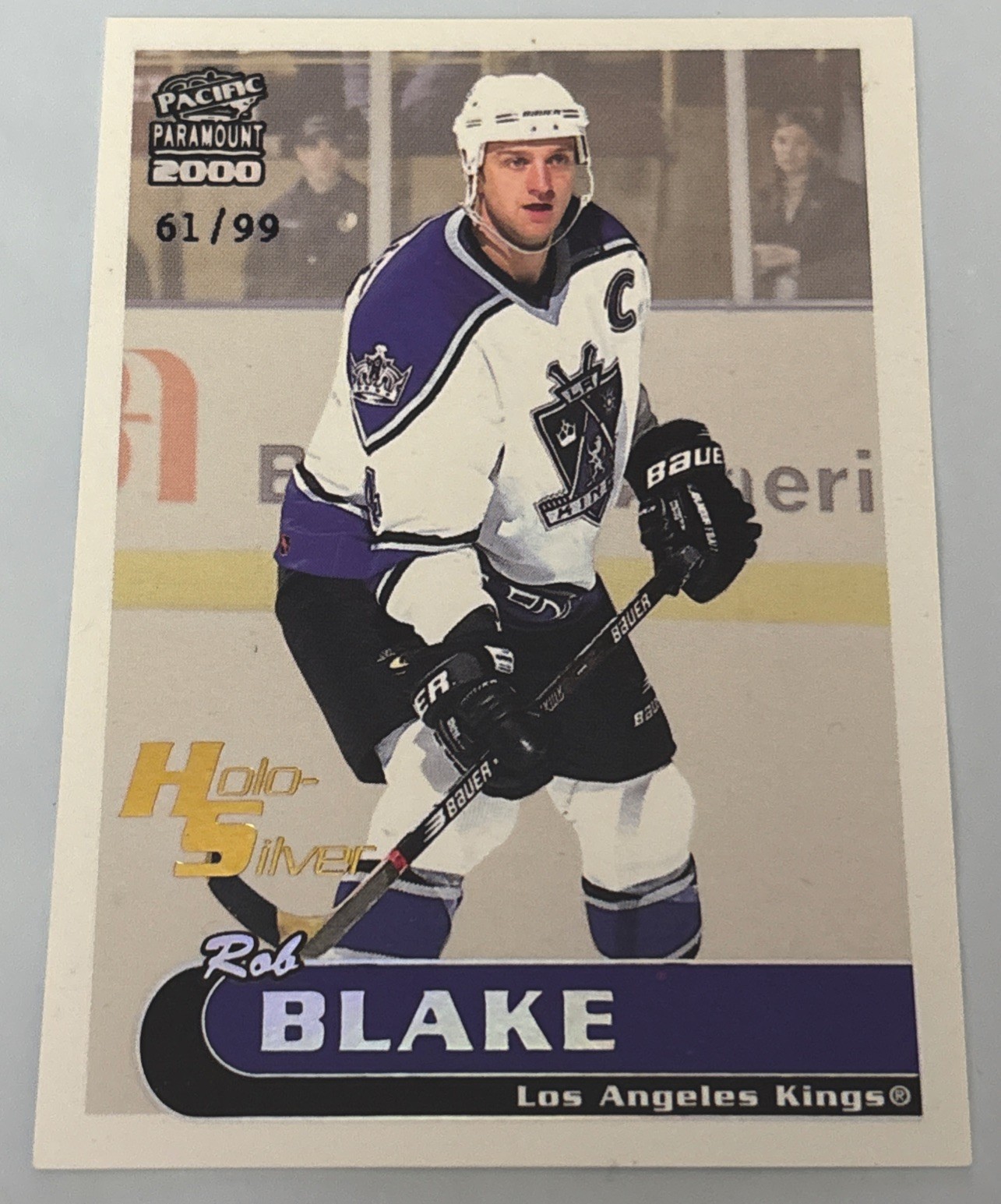 1999-00 Pacific Paramount #108 Rob Blake Holo Silver #61/99 LA Kings HOF