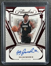GG JACKSON II 2023-24 PANINI FLAWLESS #FA-GGJ ROOKIE AUTO RUBY RC 6/15 GRIZZLIES