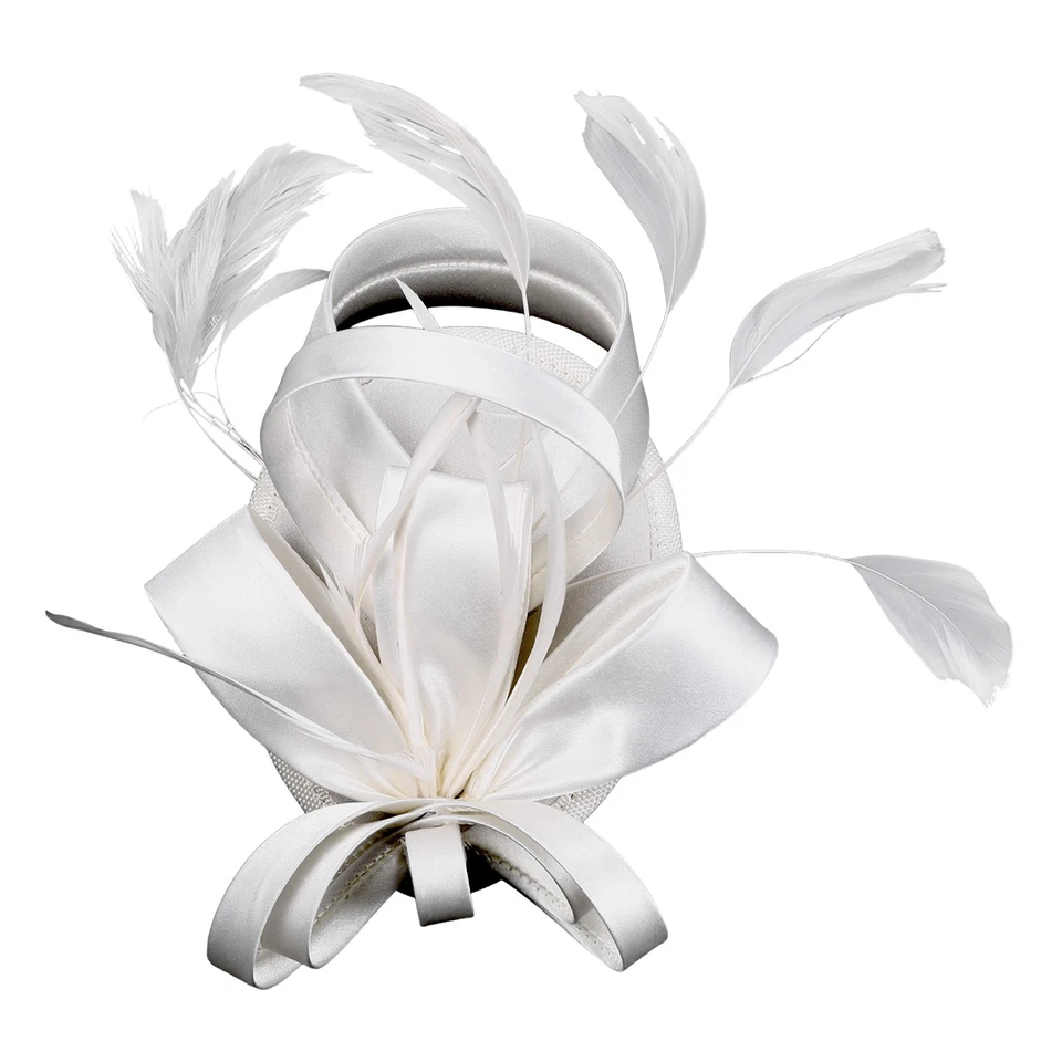 Sombrero Fascinador Mujeres Fiesta del Té Diadema Sombreros Cóctel Flor Pinza para el Pelo con Pluma Foto 3 de 4