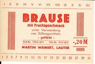 1 Etikett Lauter Martin Weinert Brause DDR