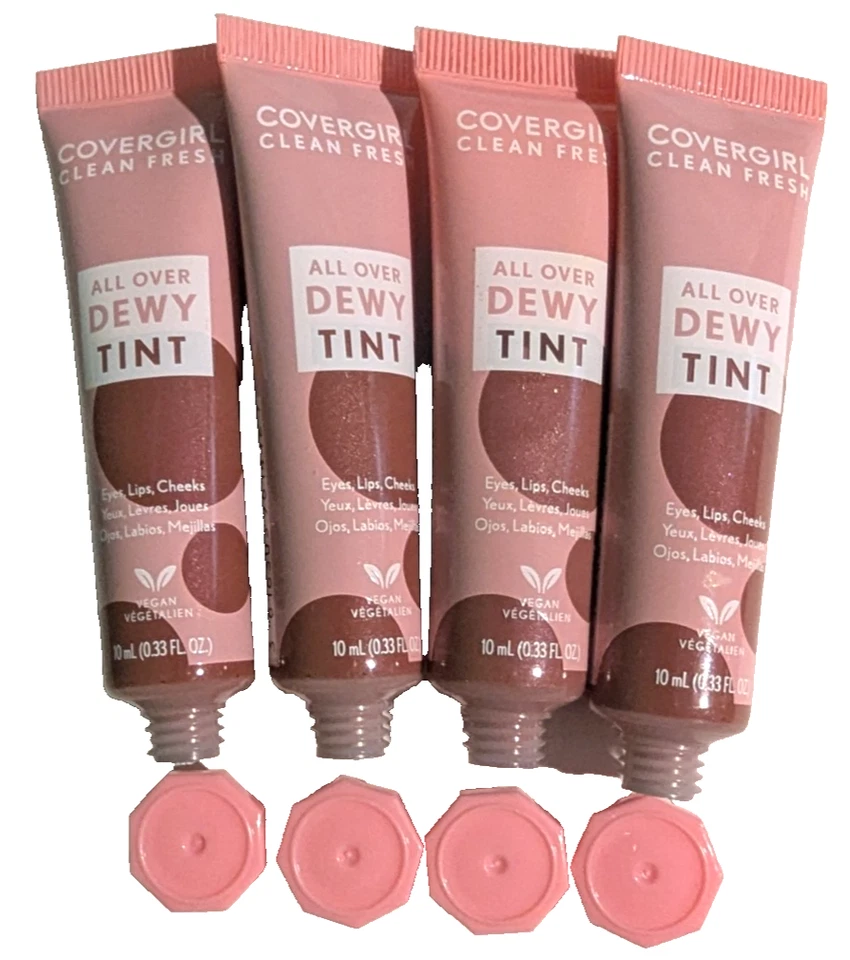Paquete de 4 Covergirl All Over Dewy Tint 300 Mauvy Kiss 10 ml (0,33 fl oz) nuevo sellado Foto 4 de 4
