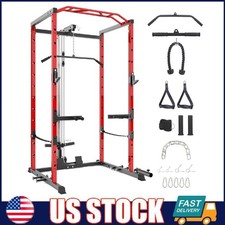 Power Cage Power Rack Workout with Pulley System ,J-Hooks ,Dip Bar for Home Gym