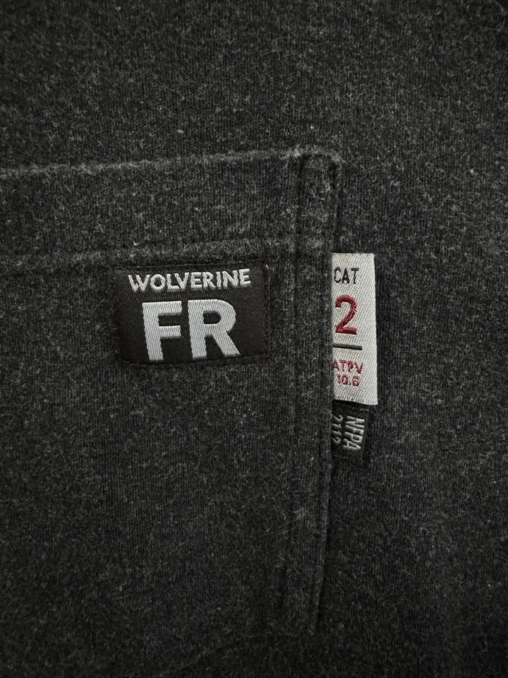 Camiseta Wolverine FR Manga Larga Para Hombre Talla XL Gris Resistente al Fuego NFPA Trabajo Foto 3 de 4