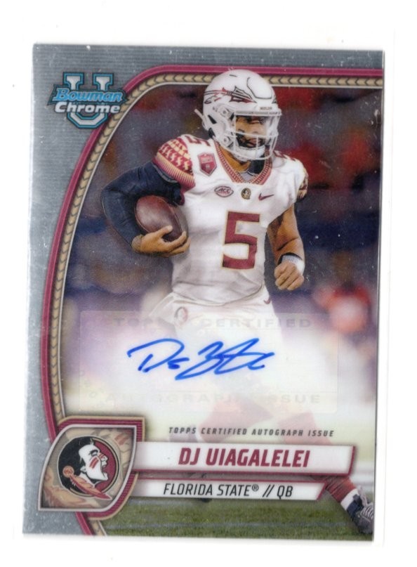 2024 Bowman Chrome University D.J. DJ Uiagalelei AUTO AUTOGRAPH RC FSU