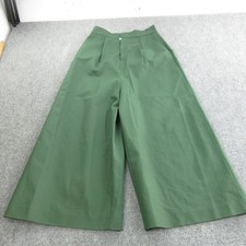 Dice Kayek Pants Womens Large Green Culottes Wide Leg High Rise Pleated Dressy