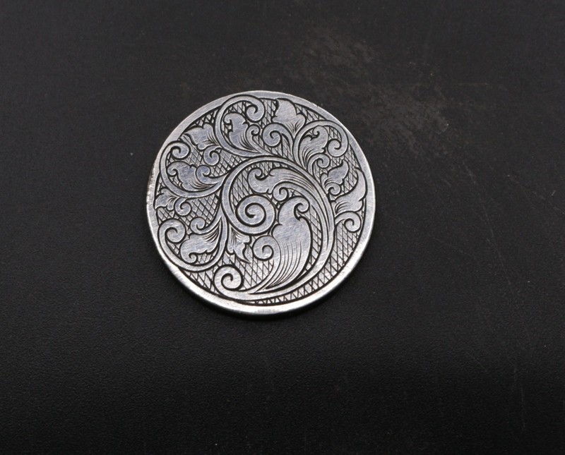 Hand Engraved 1901 Liberty V Nickel –Full Scrollwork Reverse Design -Ornate Coin