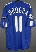 MENS FC CHELSEA 2009/2010 DIDIER DROGBA UEFA SOCCER FOOTBALL SHIRT JERSEY SIZE L