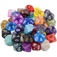 42 StüCk Polyedrisch WüRfel Set 10 Seitige WüRfel Bunt Wurfel Spiel D10 Wurfel F
