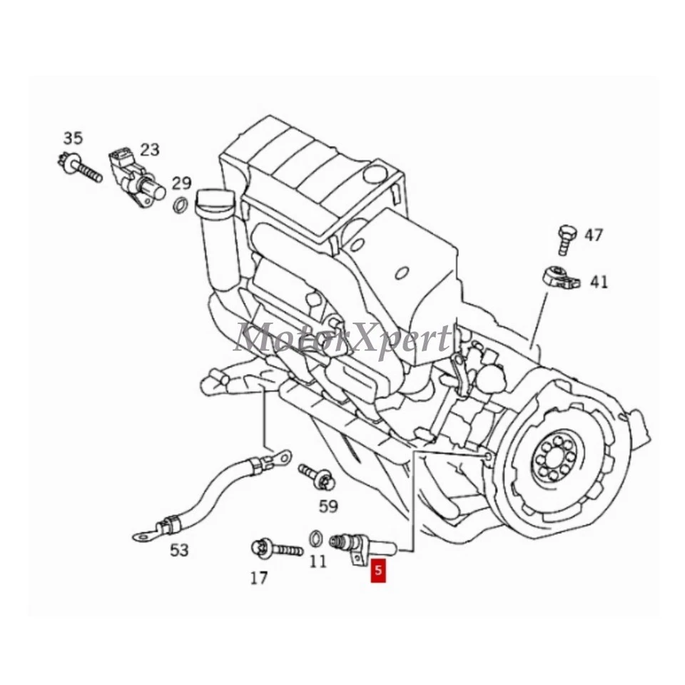 Sensor de posición del cigüeñal A6519050000 BOSCH OEM para Mercedes E240 2.5 2000-2002 Foto 2 de 4