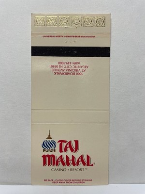 Trump Taj Mahal Atlantic City NJ Vintage Casino Gold Logo Matchbook