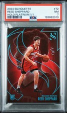 2024 PANINI SILO HOLO PLATINUM 1/1 #72 REED SHEPPARD 1/1 PSA 7