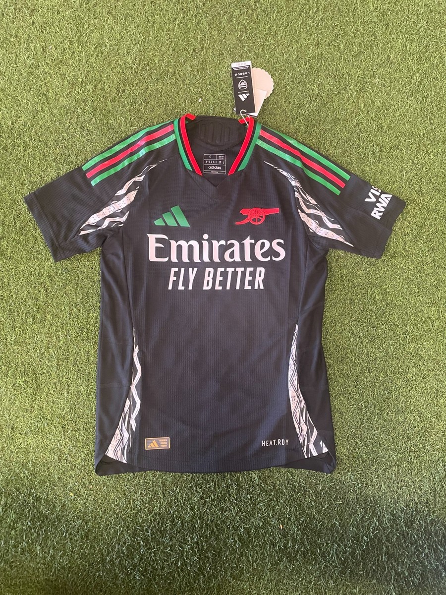 adidas Arsenal Authentic Away Jersey 24/25 - Black/Red/Green, $129.99