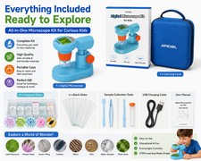 Kids Digital Microscope Kit LCD Screen 800X STEM Science Educational Toy Ages 6