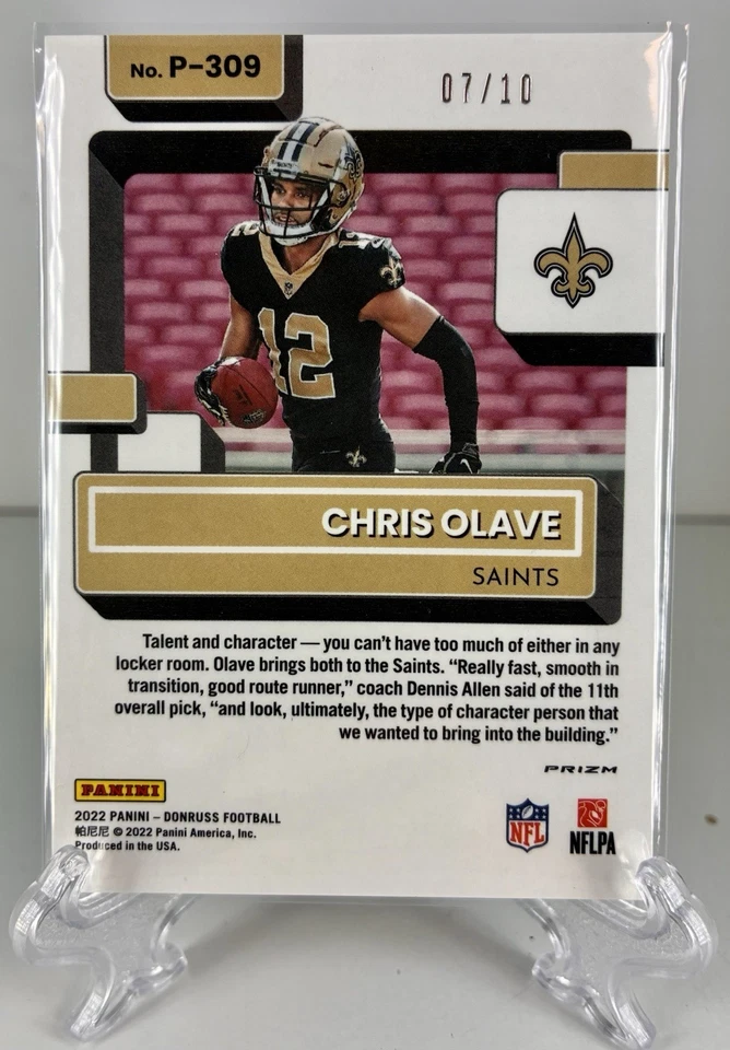 Chris Olave 2022 Donruss Optic Preview Gold Cracked Ice Rookie /10 - Image 2 of 2