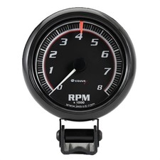 Equus E6086 6000 Series 2-12 Inch Black Tachometer 8000 Rpm