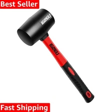 16oz Rubber Mallet Hammer with Fiberglass Handle for Precision Soft Blow Tasks