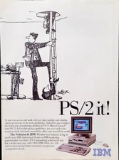 IBM PS/2 Computer Original 1989 Vintage Print Ad Wall Art