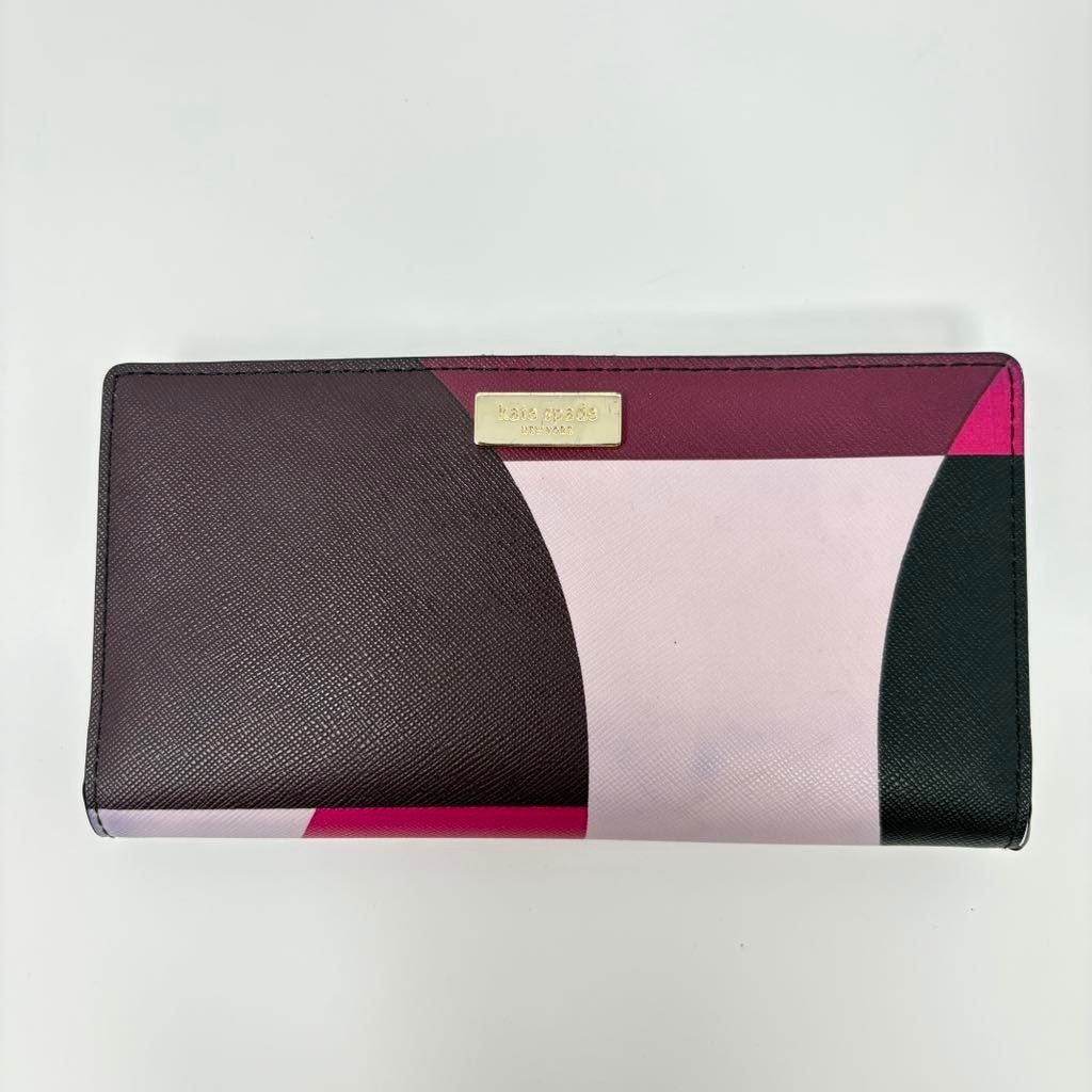Kate Spade New York Long Wallet Round Zip Multicolor Authentic Women's