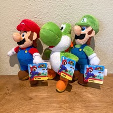 Nintendo Super Mario Bros Plush Lot of 3 Mario Yoshi Luigi Plush 9  With Tags
