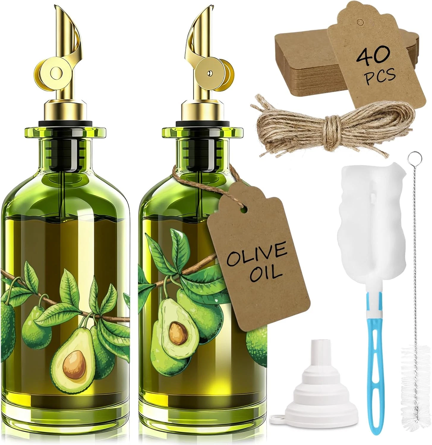 Premium Olive Oil Dispenser Set with Glass Bottle, Stainless Steel Pourer & Funn
Opens in a new wind