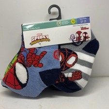 NEW 10 pr DISNEY JR MARVEL SPIDEY AMAZING FRIENDS TODDLER ANKLE SOCKS 2T- 3T