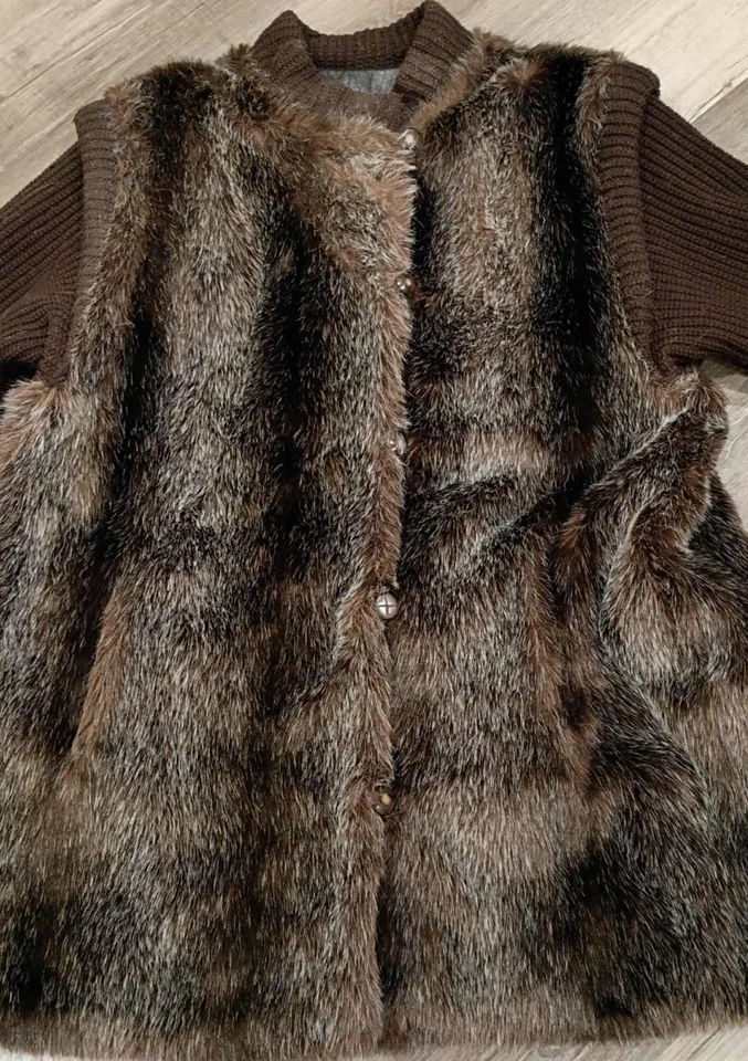 Mujer Clásico Vintage HillMoor New York Imitación Piel Suéter Abrigo Chaqueta 2XL Cálido  Foto 4 de 4