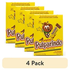 (4 Pack) Pulparindo Tamarind Candy, Original Hot and Salted Mexican Candy, 20ct
