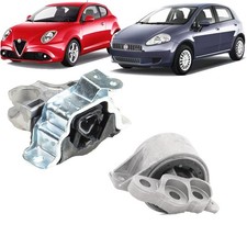 KIT 2 SUPPORTI SOSTEGNO MOTORE PER FIAT GRANDE PUNTO 1.3 MULTIJET 90CV 66KW
