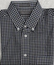 New Daniel Cremieux Men Casual Short Sleeve Shirt Navy Plaids Size L 19.99