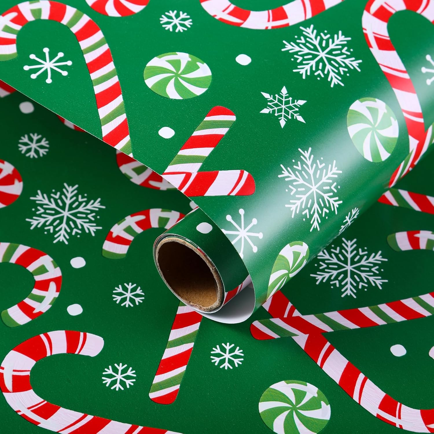 Miss DuiDui Christmas Green Wrapping Paper 17 inches by 32.8 feet, Green, A 