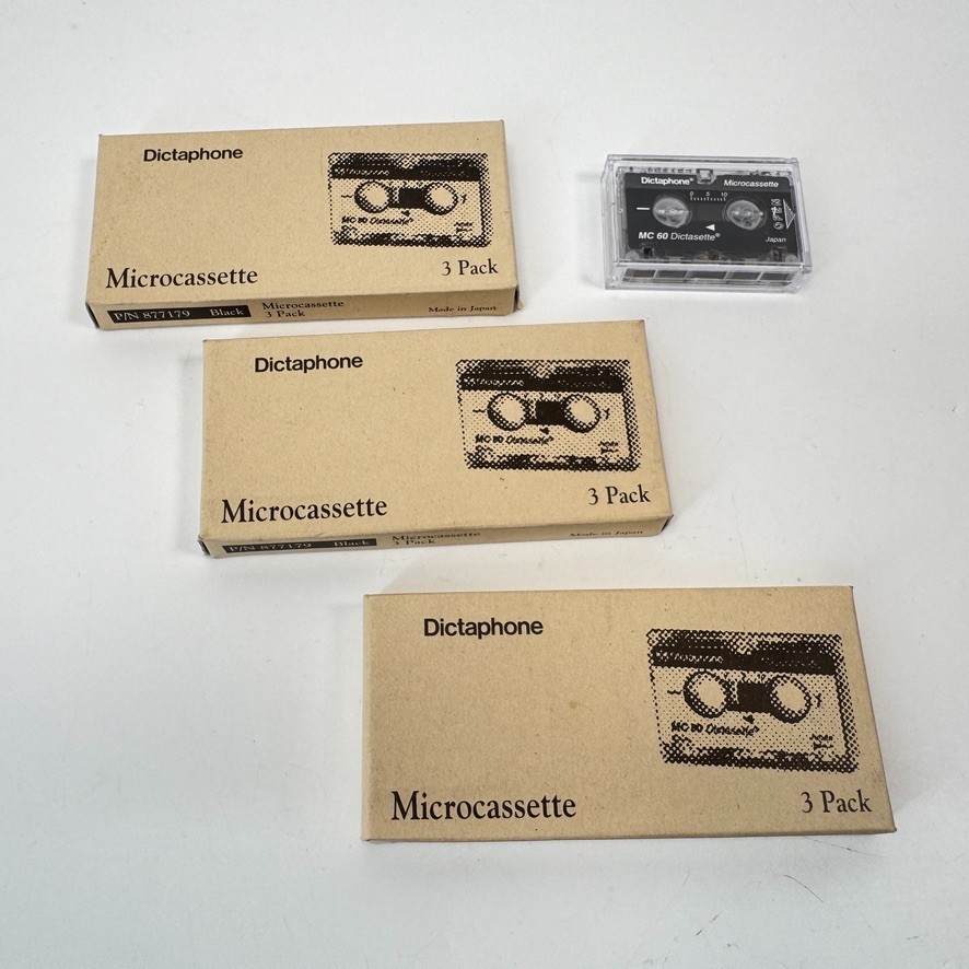 Lot of 3 Dictaphone 877179 Microcassette 3 Pack (9 total) Mi