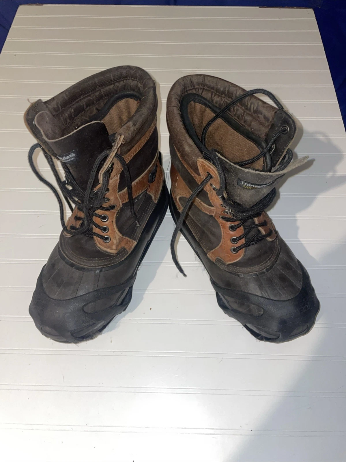 Vntg Rod & Gun Ultra Thinsulate Steel Shank Duck Snow Winter Boots Size 9