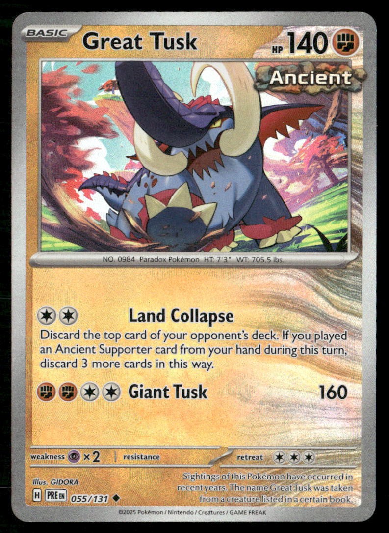 GREAT TUSK UC 055/131 PRISMATIC EVOLUTIONS POKEMON NM/M