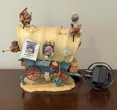 Mr Christmas Animated Western Wagon Mouse Music Box Lights Tested Working