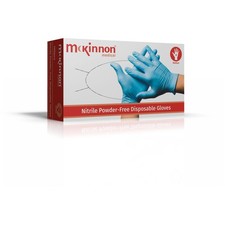 McKinnon Medical Medium Blue Nitrile Powder-Free Examination Gloves Bx100