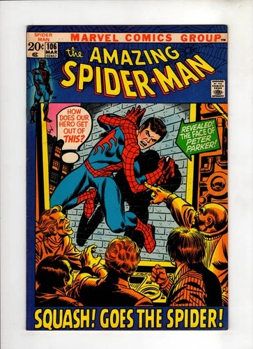 AMAZING SPIDER-MAN #106 1972 MARVEL FN+ 6.5 CLASSIC BRONZE AGE COVER!