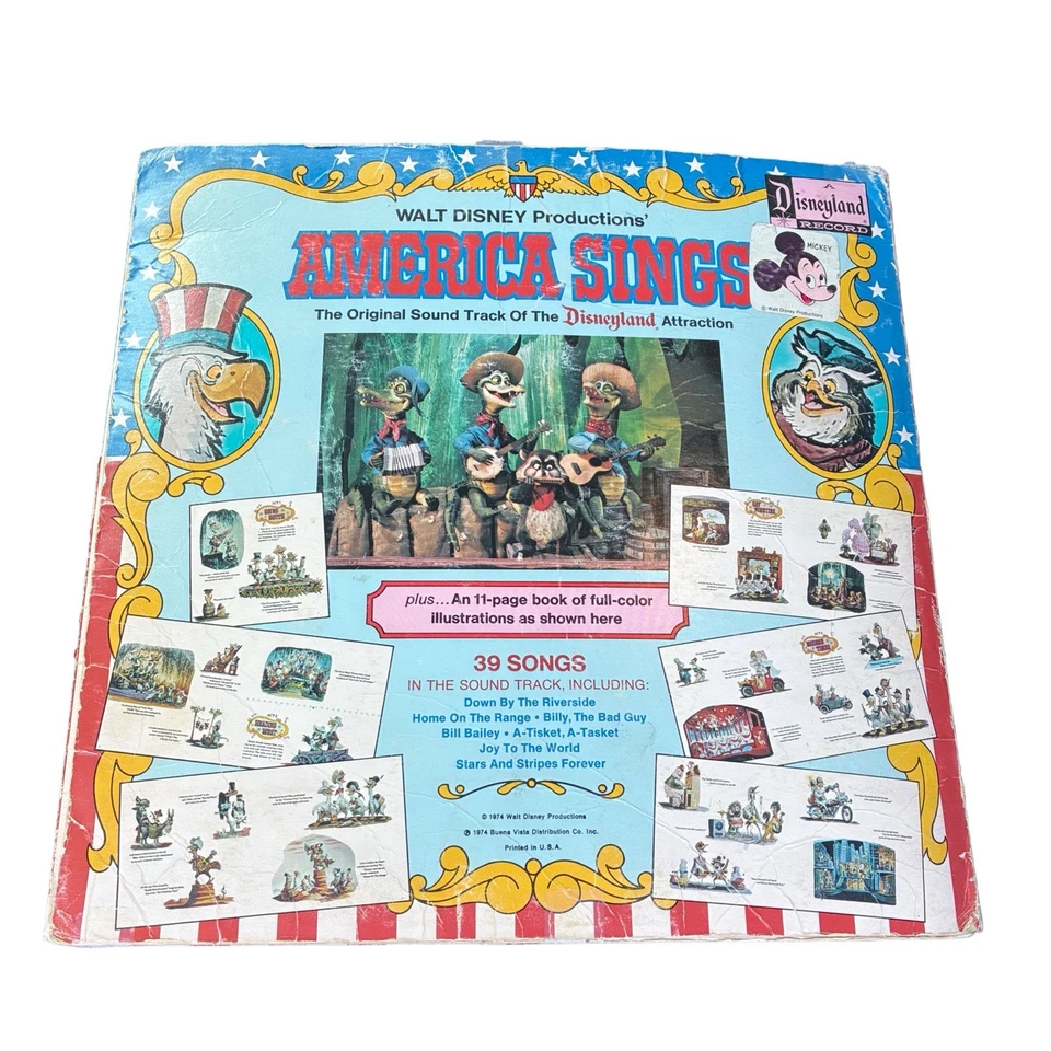 Disneyland America Sings 1974 LP By Burl Ives W/Book Walt Disney Sound Track - Image 2 of 4