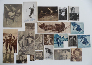 22 x Wintersport 50er Jahre org. signiert uralte Karten/Fotos Olympia? (15)