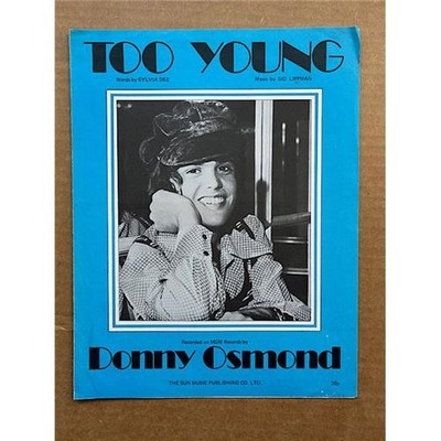 DONNY OSMOND TOO YOUNG SHEET MUSIC original 1972 fold out sheet with music and l