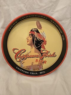 CHIPPEWA'S PRIDE BEER JACOB LEINENKUGEL BREWING CHIPPEWA FALLS TRAY INDIAN SIGN