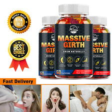 XXXL Plus Size Male ENLARGER Longer Wider Bigger Male Natural Growth 180 Gummies