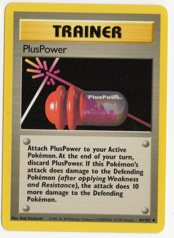 PlusPower 84/102 Base Set TRAINER Pokemon Card