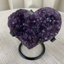 360G Natural Brazilian amethyst hand cut heart-shaped decoratio