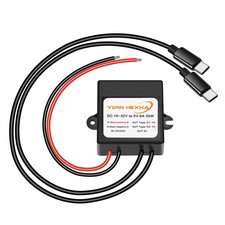 DC 12V/24V to 5V 6A 30W Dual TypeC USB C Converter Buck Charging Module Power