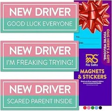 Please Be Patient Student Driver Magnet Sticker 3-Pack Large Reflective Car Bump