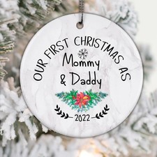 Our First Christmas as Mommy and Daddy Ornament New Parents Expecting Mom Dad...