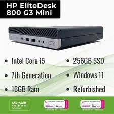 HP EliteDesk 800 G3 Mini i5-7th Gen 16GB 256GB SSD Windows 11