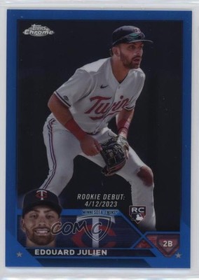 2023 Topps Chrome Update Debut Blue Refractor /150 Edouard Julien Rookie RC 1e0w