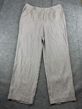 VTG 90s Norton McNaughton Check Brown White Trouser Wide Leg Dress Pant Women 16
